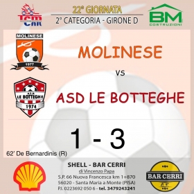 22° Giornata girone D - Asd MOLINESE sito ufficiale   